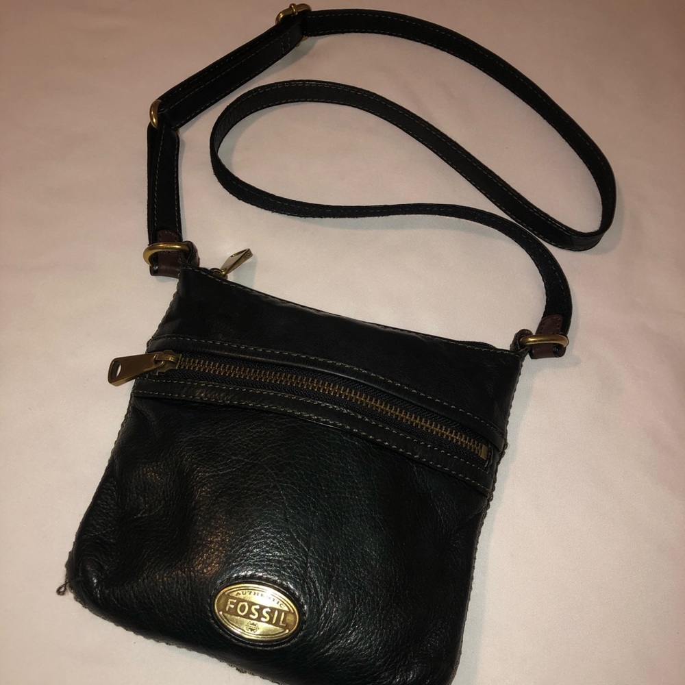 Black Fossil Crossbody Bag